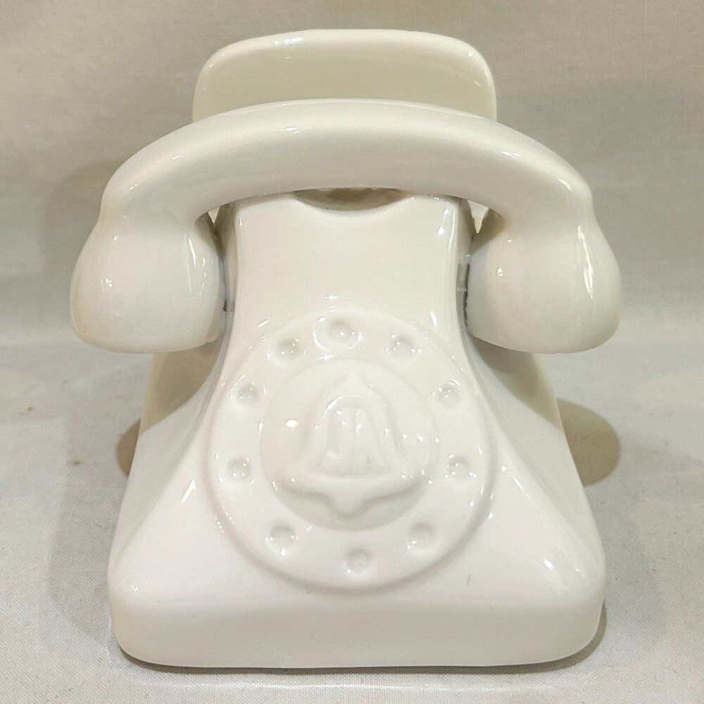 Jonathan Adler White Porcelain Telephone Smartphone Dock w/ Charging Cable Slot